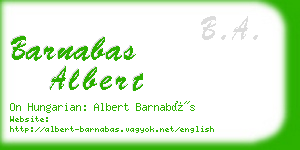 barnabas albert business card